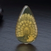 墨西哥天然蓝珀孔雀开屏吊坠-红掌柜