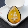 天然蓝珀蝶恋花吊坠-红掌柜