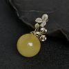 18K金花开富贵蜜蜡圆珠吊坠 - 红掌柜