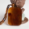 天然棕珀松鹤长青吊坠-红掌柜