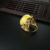 银镀金满蜜蜜蜡开口戒指 - 红掌柜
