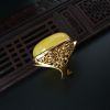 鸡油黄蜜蜡戒指 - 红掌柜