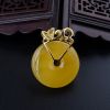 波罗的海天然鸡油黄平安扣吊坠-红掌柜