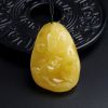 波罗的海天然满黄蜜蜡鱼吊坠 - 红掌柜