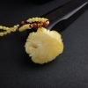 波罗的海浅黄蜜蜡花开富贵项链 - 红掌柜