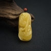 天然波罗的海鸡油黄蜜蜡如意吊坠-红掌柜
