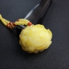 柠檬黄蜜蜡牡丹花项链 - 红掌柜