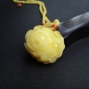 波罗的海带皮柠檬黄蜜蜡牡丹花项链 - 红掌柜