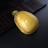 天然银镀金镶鸡油黄蛋面蜜蜡吊坠 - 红掌柜