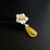 银镀金镶鸡油黄蜜蜡两用款-红掌柜