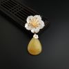 银镀金镶天然金包蜜鸡油黄蜜蜡两用款-红掌柜