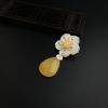 银镀金镶鸡油黄蜜蜡两用款-红掌柜