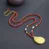 波罗的海鸡油黄蜜蜡鲤鱼项链-红掌柜