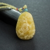 天然鸡油黄蜜蜡牡丹花项链-红掌柜