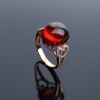 天然18K金镶钻血珀戒指-红掌柜