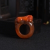 川料天然南红瑞兽戒指-红掌柜