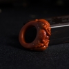 天然俏色南红知足常乐戒指 - 红掌柜