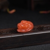 川料天然樱桃红南红螭吻吊坠-红掌柜