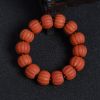 南瓜刻面苹果珠南红手串-红掌柜