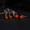 925银镶川料天然樱桃红南红三件套-红掌柜