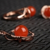 银镶樱桃红南红耳钉 -红掌柜