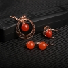 银镶樱桃红南红耳钉-红掌柜
