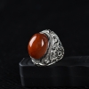 银镶四川火焰纹南红戒指-红掌柜