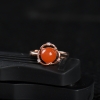 银镶樱桃红南红戒指-红掌柜