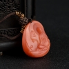 天然红白料南红吊坠 - 红掌柜