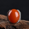 天然保山柿子红南红戒指-红掌柜