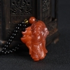 樱桃红南红财神吊坠-红掌柜
