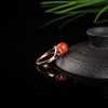 银镶四川樱桃红南红戒指-红掌柜