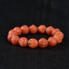 天然樱桃红南红佛头单圈手串-红掌柜