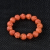 樱桃红南红佛头单圈手串-红掌柜
