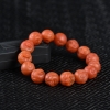 天然南红佛头单圈手串-红掌柜