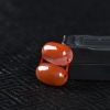 川料天然南红桶珠配件一对-红掌柜