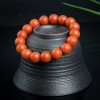 11.9mm柿子红天然南红单圈手串-红掌柜