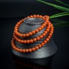 6.5mm柿子红天然南红多圈手串-红掌柜