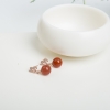 天然四川樱桃红南红摩羯座耳钉-红掌柜