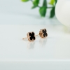 江苏黑色玛瑙四叶草耳钉-红掌柜