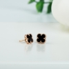 江苏天然黑色玛瑙耳钉-红掌柜