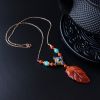 柿子红南红树叶吊坠-红掌柜