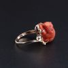 18K镶柿子红南红鼠戒指-红掌柜