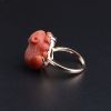 18K镶宝山料南红鼠戒指-红掌柜