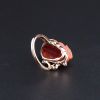 18K镶宝山料柿子红南红戒指-红掌柜