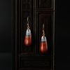 18K金镶冰飘南红水滴耳坠-红掌柜
