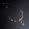 银镀金镶川料天然樱桃红南红项链-红掌柜