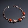 川料天然柿子红南红豹头款手链-红掌柜