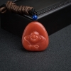 柿子红南红弥勒佛吊坠-红掌柜