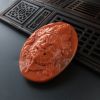 天然柿子红南红黄财神吊坠-红掌柜